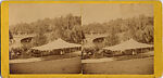 [2 Stereographic Views of Miscellaneous Structures including Camera Obscura and Photographic Tent, Central Park, New York], Various, American, Albumen silver prints