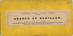 [22 Stereographic Views of Johann C. F. von Schiller Monument, Central Park, New York], Various, American, Albumen silver prints