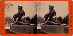 [21 Stereographic Views of Lioness and Cubs Statue, Central Park, New York], Various, American, Albumen silver prints