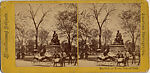 [18 Stereographic Views of Sir Walter Scott Statue, Central Park, New York], Various, American, Albumen silver prints