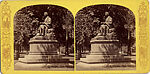 [18 Stereographic Views of Sir Walter Scott Statue, Central Park, New York], Various, American, Albumen silver prints