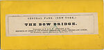 [170 Stereographic Views of Bow Bridge, Central Park, New York], Various, American, Albumen silver prints