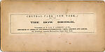 [170 Stereographic Views of Bow Bridge, Central Park, New York], Various, American, Albumen silver prints