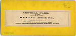 [29 Stereographic Views of Locust Bridge, Central Park, New York], Various, American, Albumen silver prints