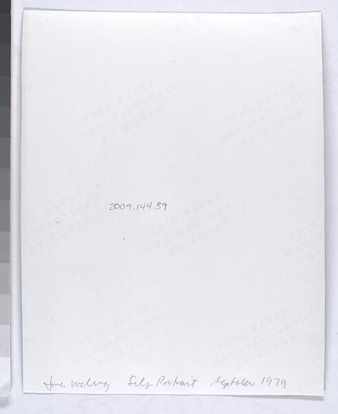 Self-Portrait, James Welling (American, born 1951), Gelatin silver print