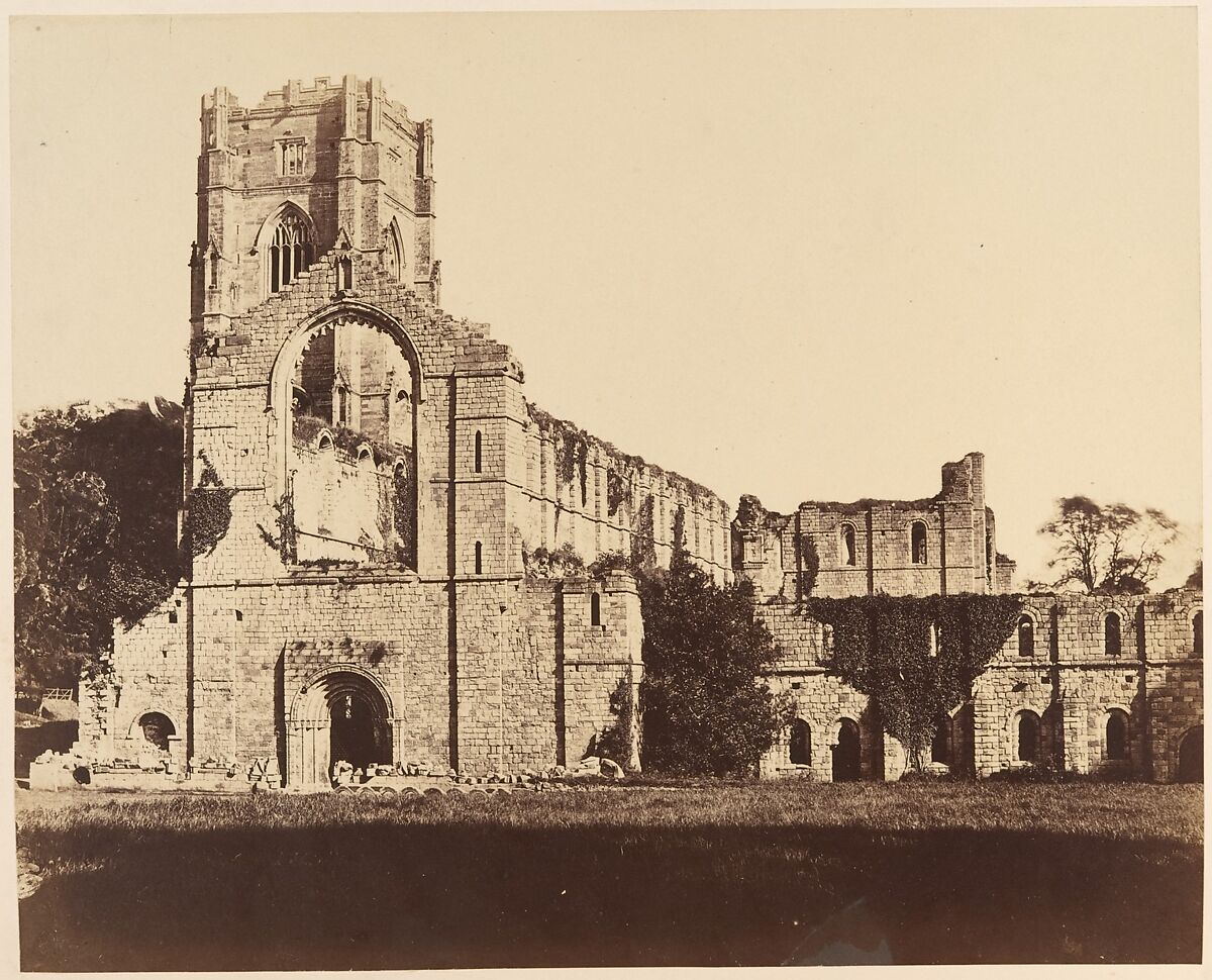 Fountains Abbey.  General Western Front, Joseph Cundall (British, Norwich, Norfolk 1818–1895 Wallington, Surrey), Albumen silver print 