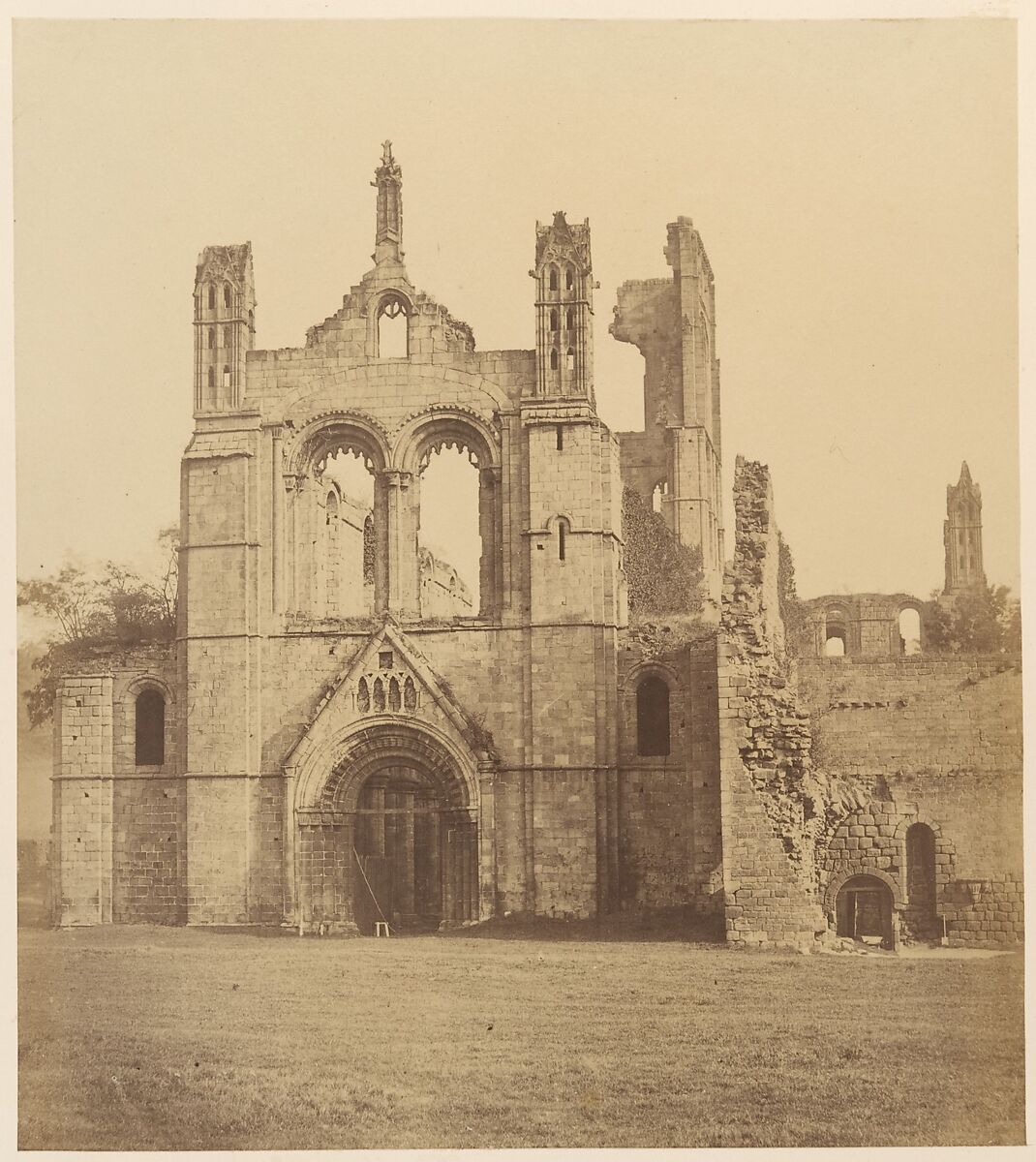 Kirkstall Abbey.  From the West, Joseph Cundall (British, Norwich, Norfolk 1818–1895 Wallington, Surrey), Albumen silver print 