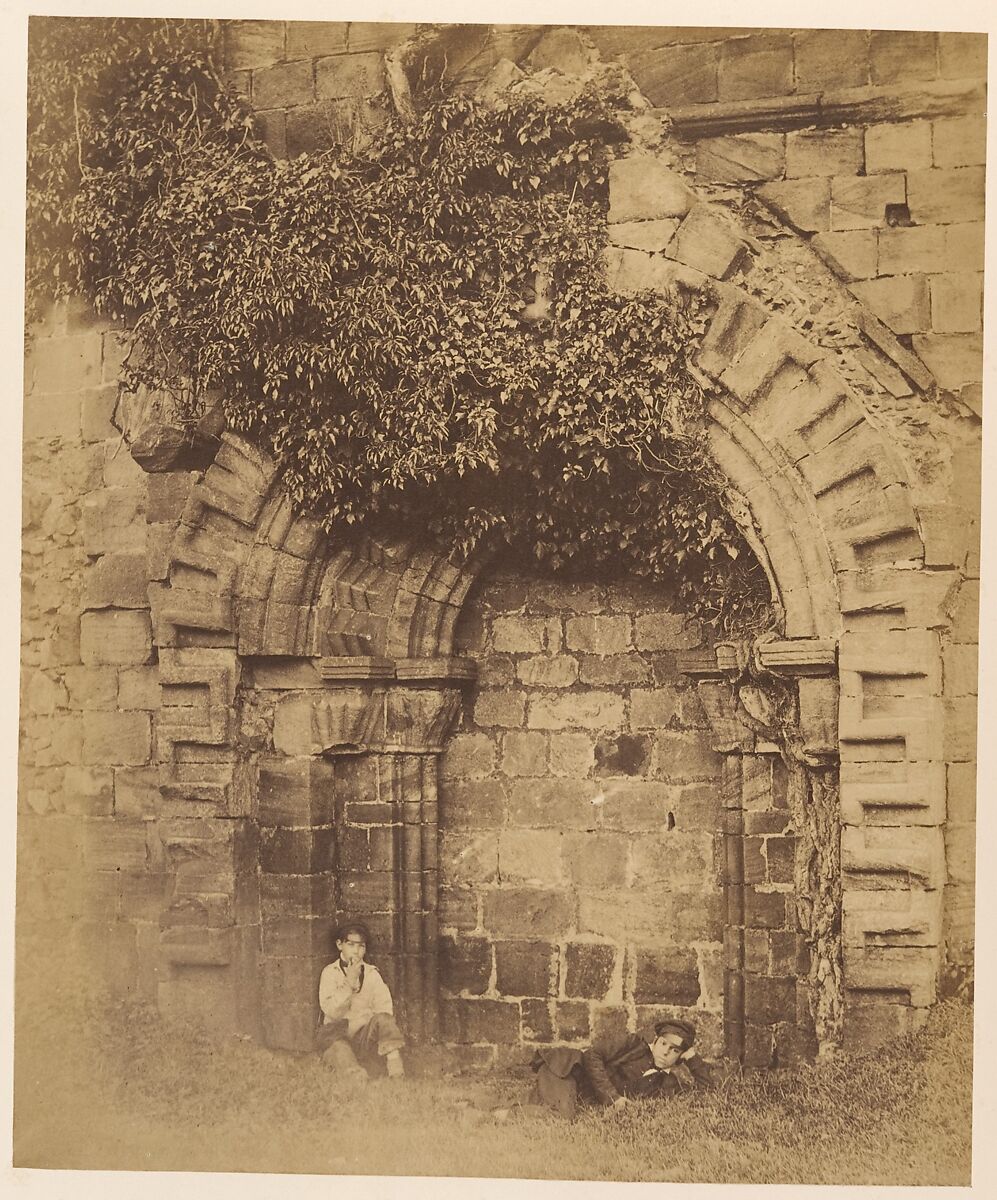 Kirkstall Abbey.  Doorway on the North Side, Joseph Cundall (British, Norwich, Norfolk 1818–1895 Wallington, Surrey), Albumen silver print 