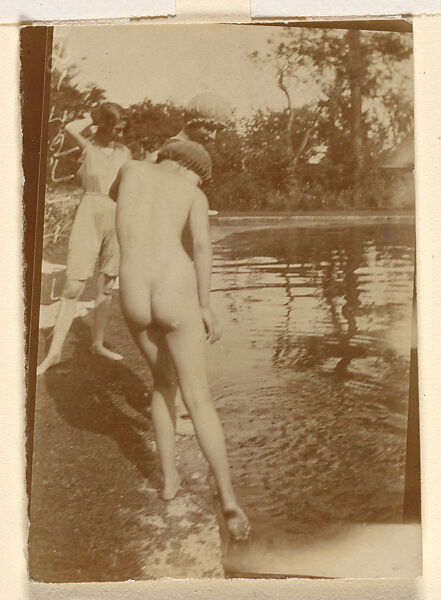 [Cavorting by the Pool at Garsington], Lady Ottoline Violet Anne Cavendish-Bentinck Morrell (British, 1873–1938), Gelatin silver print 