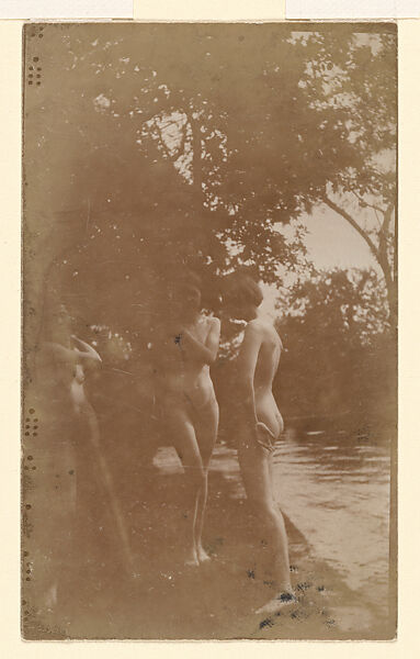 [Cavorting by the Pool at Garsington], Lady Ottoline Violet Anne Cavendish-Bentinck Morrell (British, 1873–1938), Gelatin silver print 