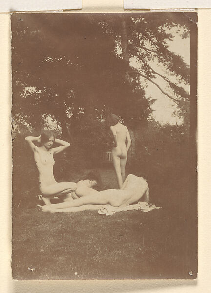 [Cavorting by the Pool at Garsington], Lady Ottoline Violet Anne Cavendish-Bentinck Morrell (British, 1873–1938), Gelatin silver print 