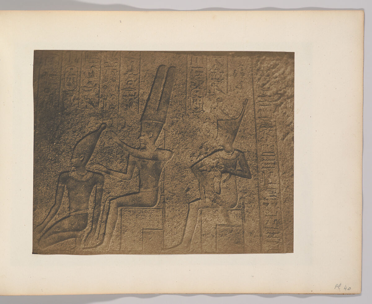 Palais de Karnak, sculptures extérieures du sanctuaire de granit., Maxime Du Camp (French, 1822–1894), Salted paper prints 