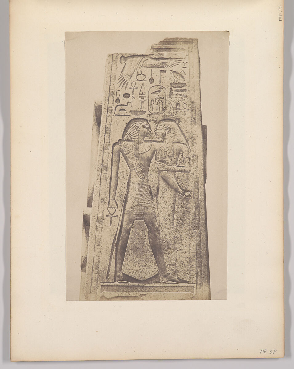 Palais de Karnak, pilier devant le sanctuaire de granit, Maxime Du Camp (French, 1822–1894), Salted paper print 