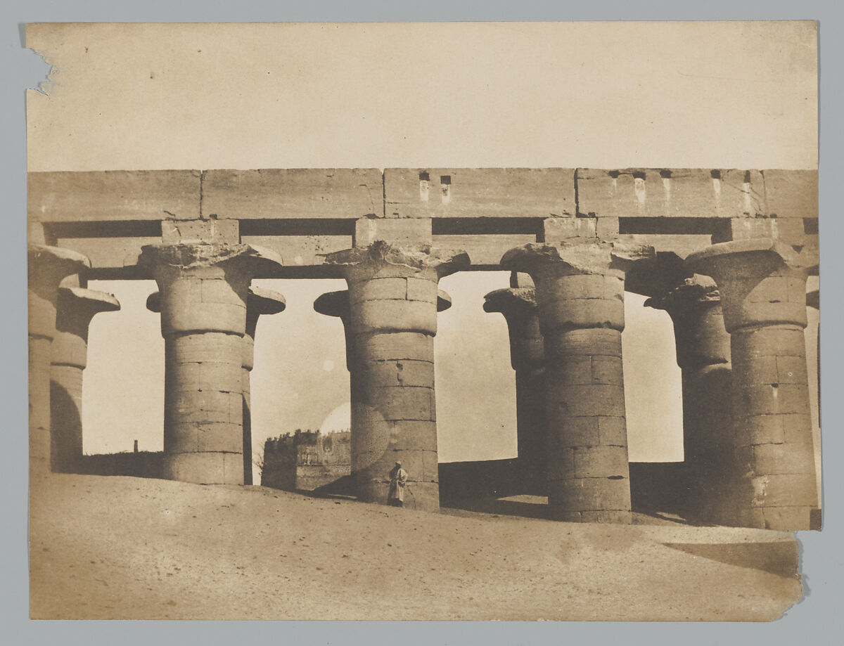 Louqsor, grande colonnade du palais, Maxime Du Camp (French, 1822–1894), Salted paper print 