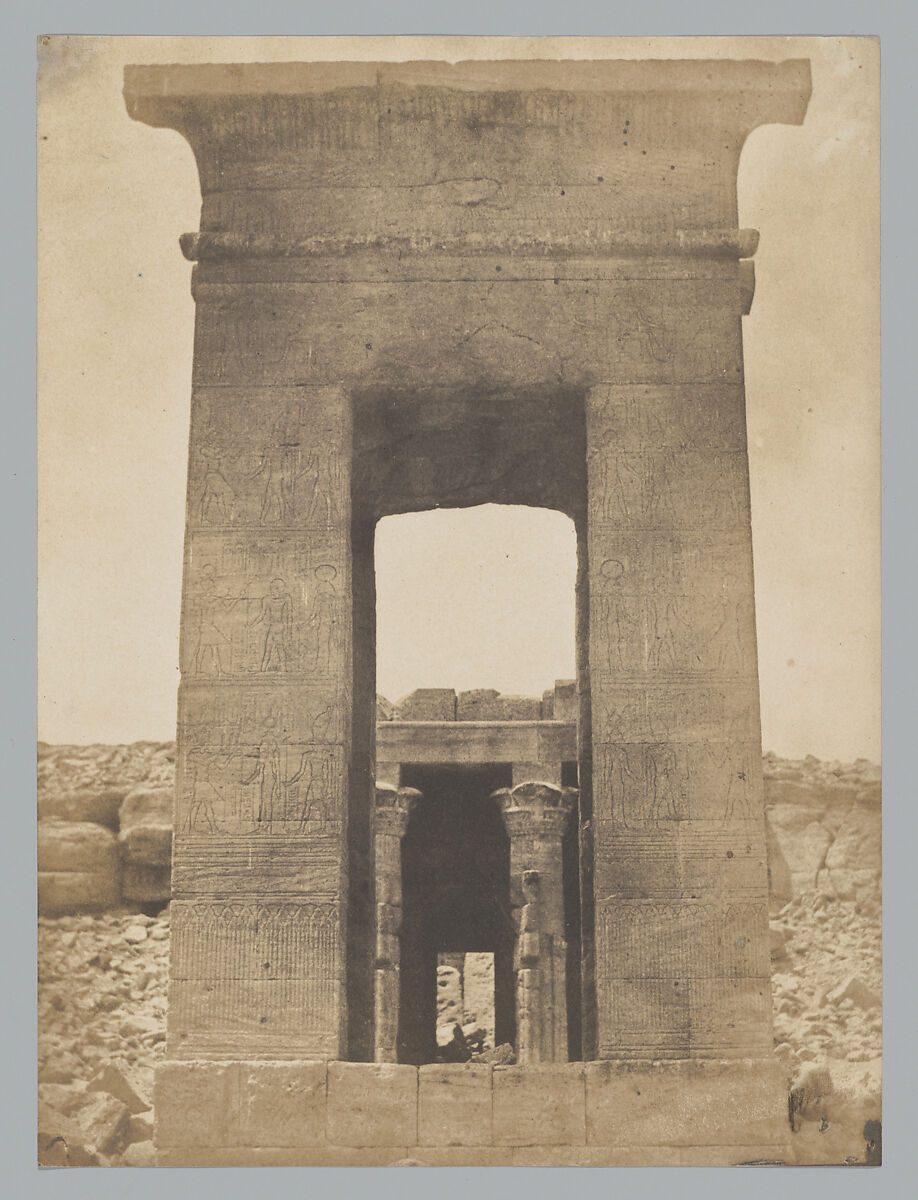 Propylon du Temple de Dandour (Tropique du Cancer), Maxime Du Camp (French, 1822–1894), Salted paper print 