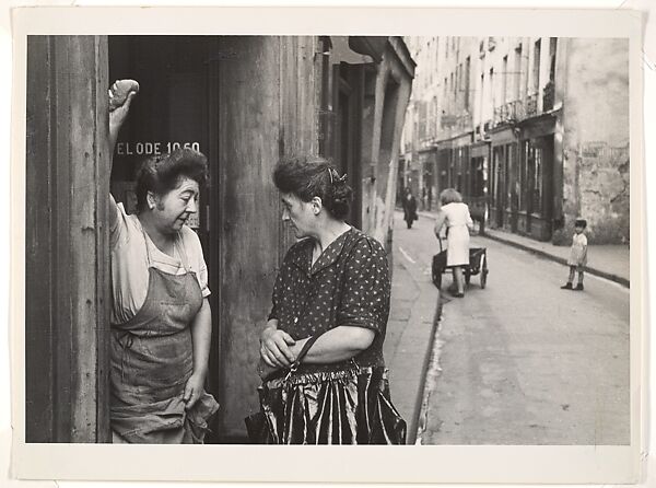 [Two Women Talking in Doorway, Paris], Rudy Burckhardt (American (born Switzerland), Basel 1914–1999 Searsmont, Maine), Gelatin silver print 