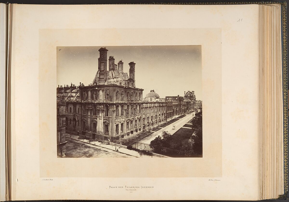 Tuileries Palace, Burned. General View, Alphonse J. Liébert (French, 1827–1913), Albumen silver print from glass negative 