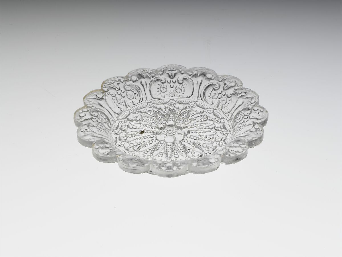 Cup Plate, Lacy pressed glass, American
