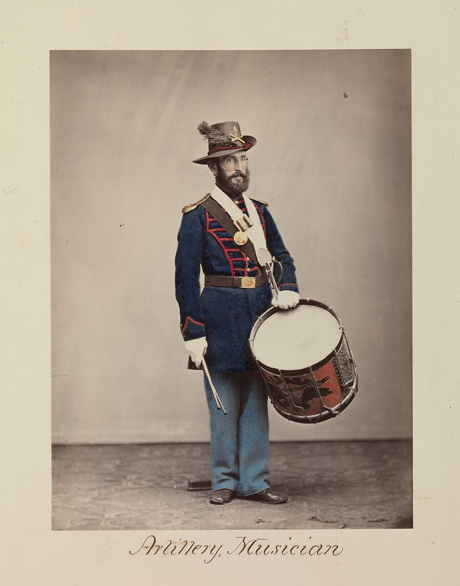 Artillery, Musician, Attributed to Oliver H. Willard (American, active 1850s–70s, died 1875), Albumen silver print from glass negative with applied color 
