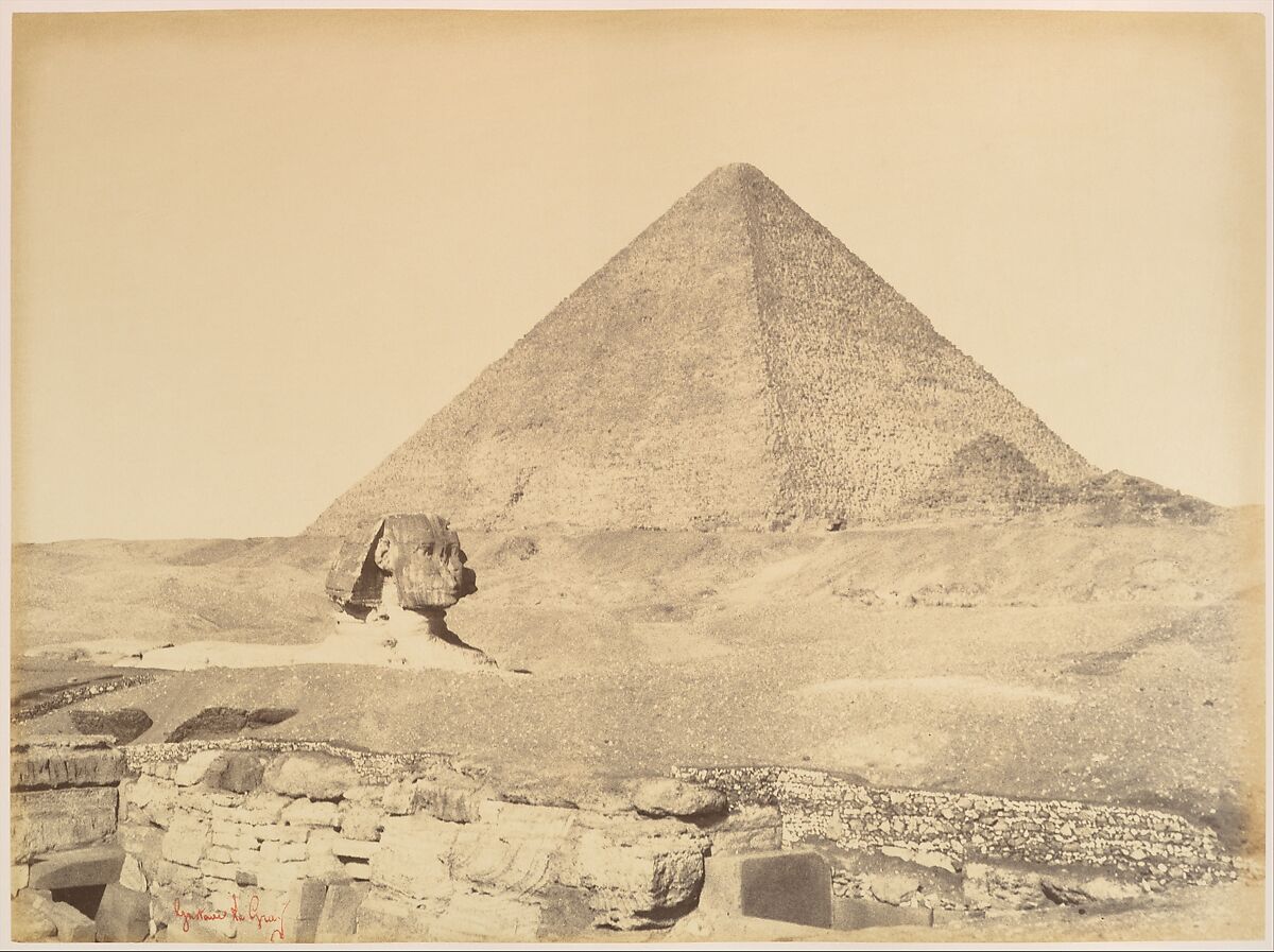 Pyramides de Gizèh, Gustave Le Gray (French, 1820–1884), Albumen silver print from glass negative 