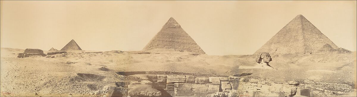 Pyramides de Gizèh, Gustave Le Gray (French, 1820–1884), Albumen silver print from glass negative