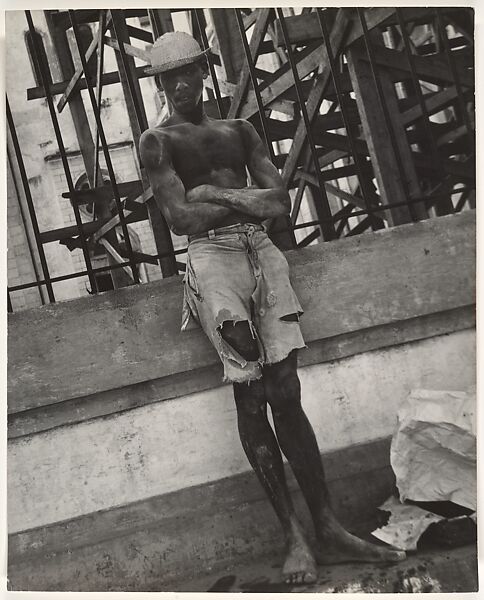 [Shirtless Young Man Wearing Ripped Shorts, on Street, Haiti], Leon Levinstein (American, Buckhannon, West Virginia 1910–1988 New York), Gelatin silver print 