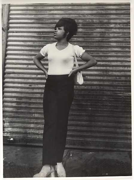 [Street Scene: Woman in White Tee Shirt and Black Pants, New York City], Leon Levinstein (American, Buckhannon, West Virginia 1910–1988 New York), Gelatin silver print 