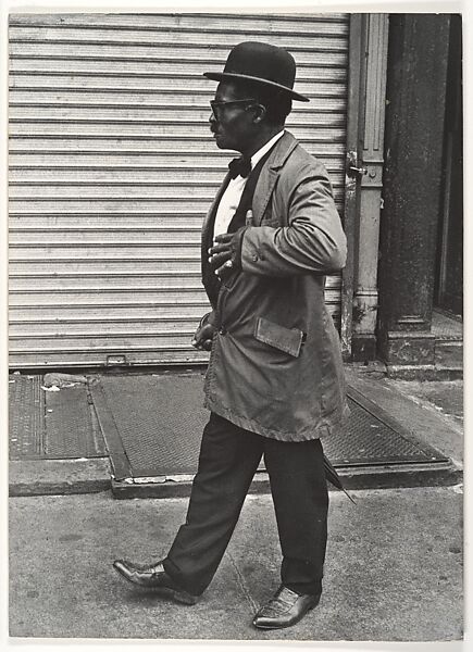 [Street Scene: Man in Bowler Hat and Overcoat, New York City], Leon Levinstein (American, Buckhannon, West Virginia 1910–1988 New York), Gelatin silver print 
