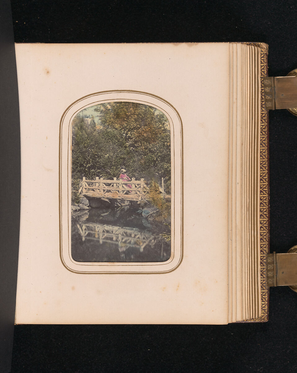 [Carte-de-visite Album of Central Park Views], Stacy's Photographic Carte de Visite (American, active 1860s), Albumen silver prints, gouache, varnish