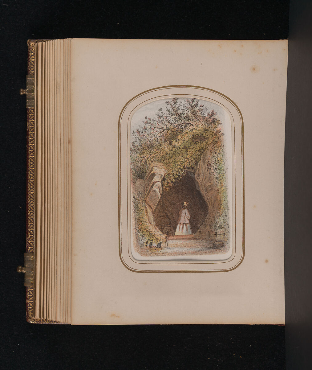 [Carte-de-visite Album of Central Park Views], Stacy's Photographic Carte de Visite (American, active 1860s), Albumen silver prints, gouache, varnish