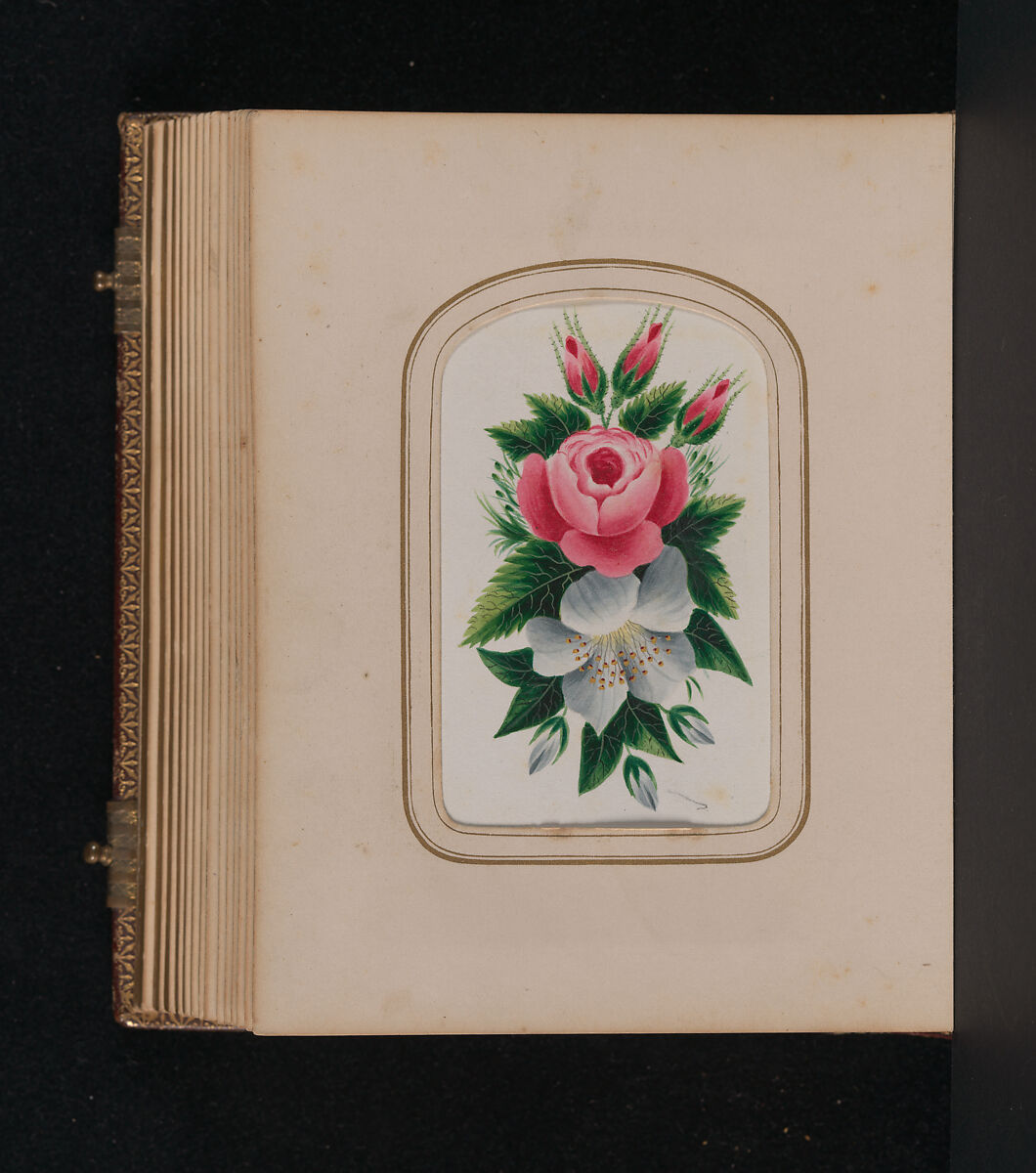 [Carte-de-visite Album of Central Park Views], Stacy's Photographic Carte de Visite (American, active 1860s), Albumen silver prints, gouache, varnish