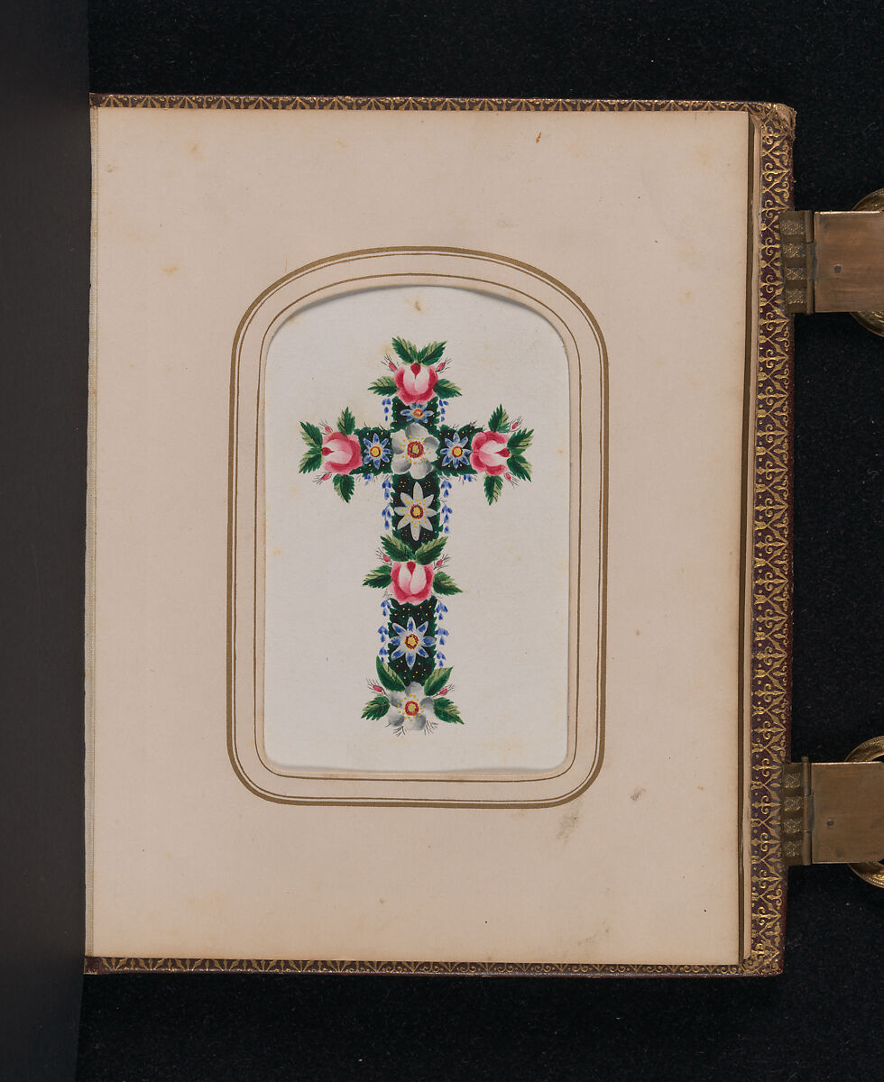 [Carte-de-visite Album of Central Park Views], Stacy's Photographic Carte de Visite (American, active 1860s), Albumen silver prints, gouache, varnish