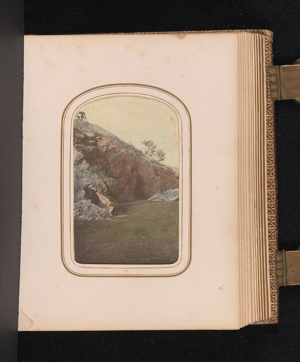 [Carte-de-visite Album of Central Park Views], Stacy's Photographic Carte de Visite (American, active 1860s), Albumen silver prints, gouache, varnish