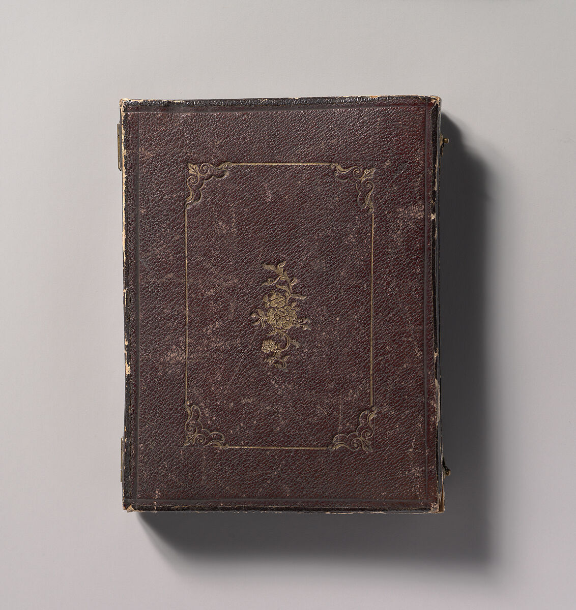 [Man Seated at Table with Dog], Unknown (French), Daguerreotype