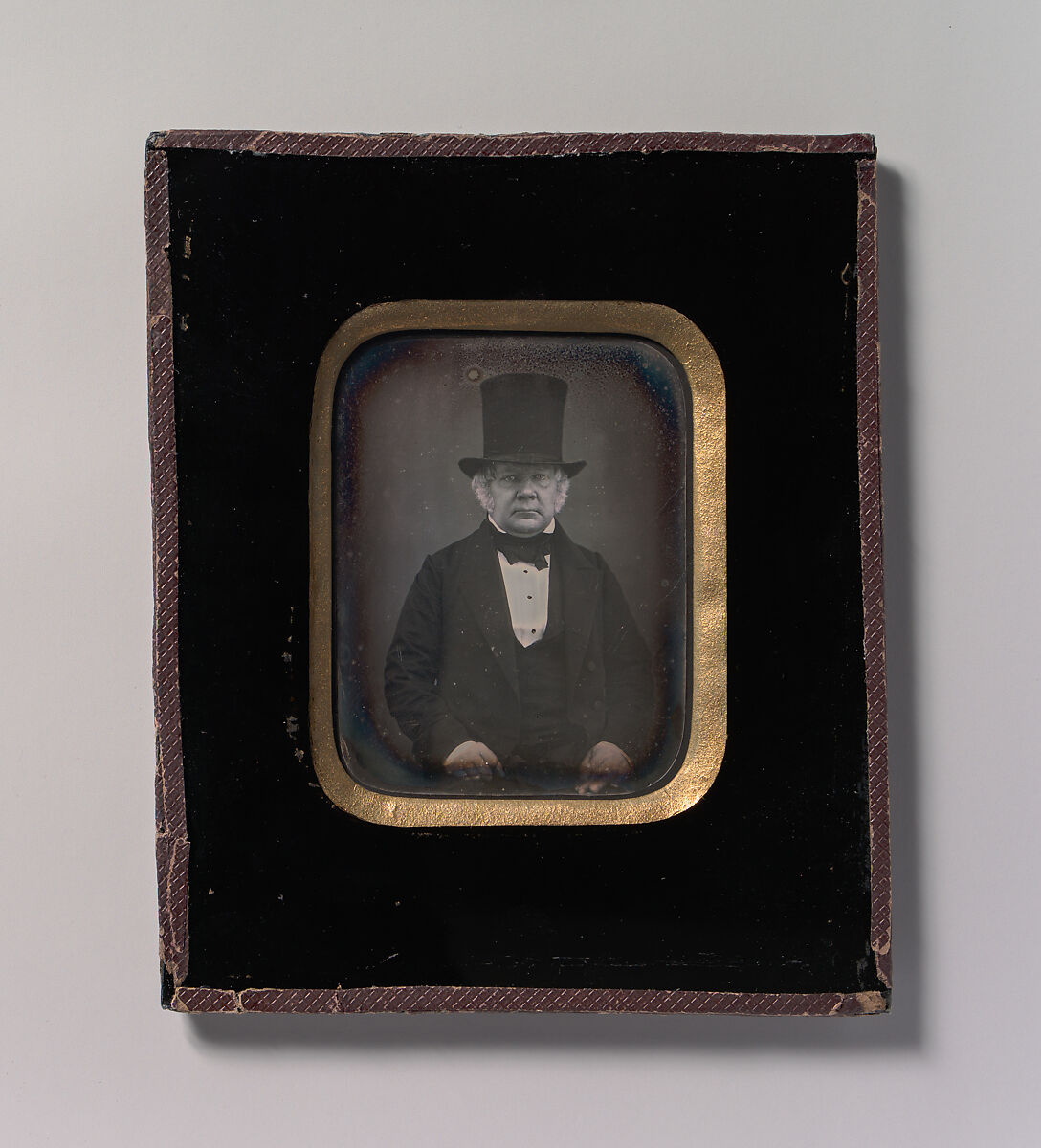 [Older Man Wearing Top Hat], Unknown (French), Daguerreotype with applied color 