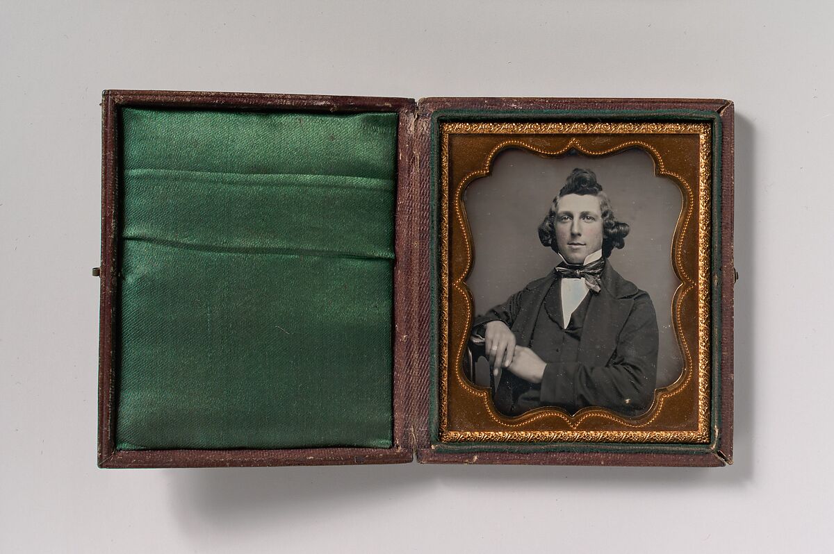 [Young Man with Curled Hair], Unknown (American), Daguerreotype with applied color 
