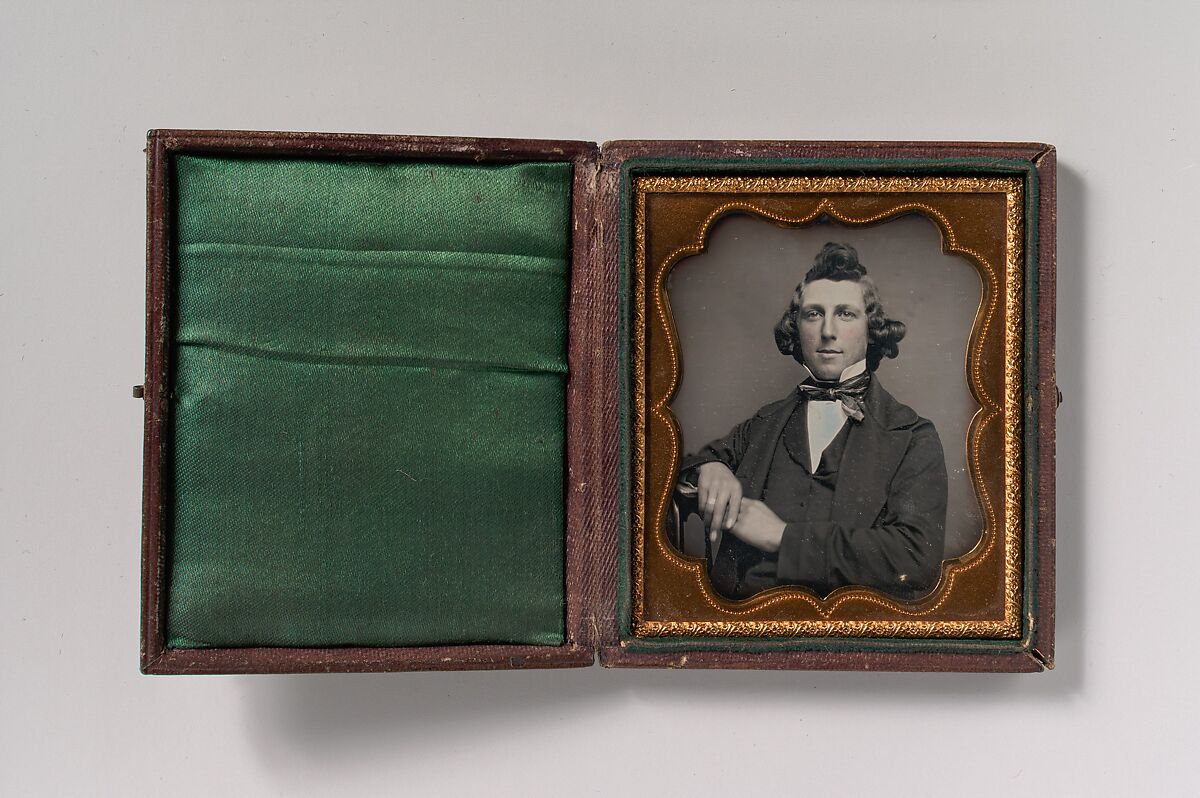 [Young Man with Curled Hair], Unknown (American), Daguerreotype with applied color 