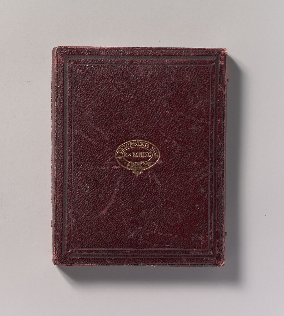 [Two Young Men in Bow Ties, One Seated Holding a Book, One Standing], Robert Boning (British, 1826–1878), Daguerreotype with applied color