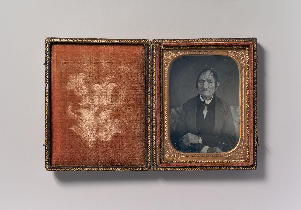 [Seated Elderly Man with Arms Crossed], Unknown (American), Daguerreotype 