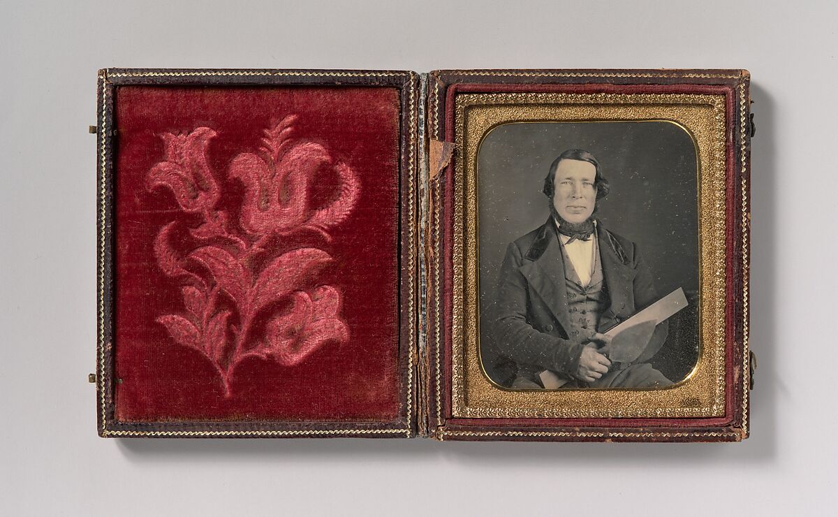 [Mason Holding a Trowel], Unknown (American), Daguerreotype 