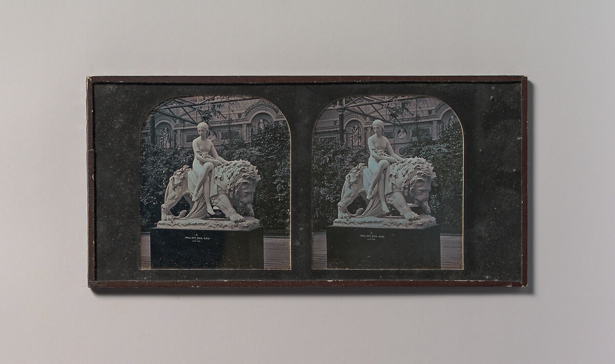 [Stereograph, Crystal Palace, John Bell's Una and the Lion], London Stereoscopic Company (British), Daguerreotype 