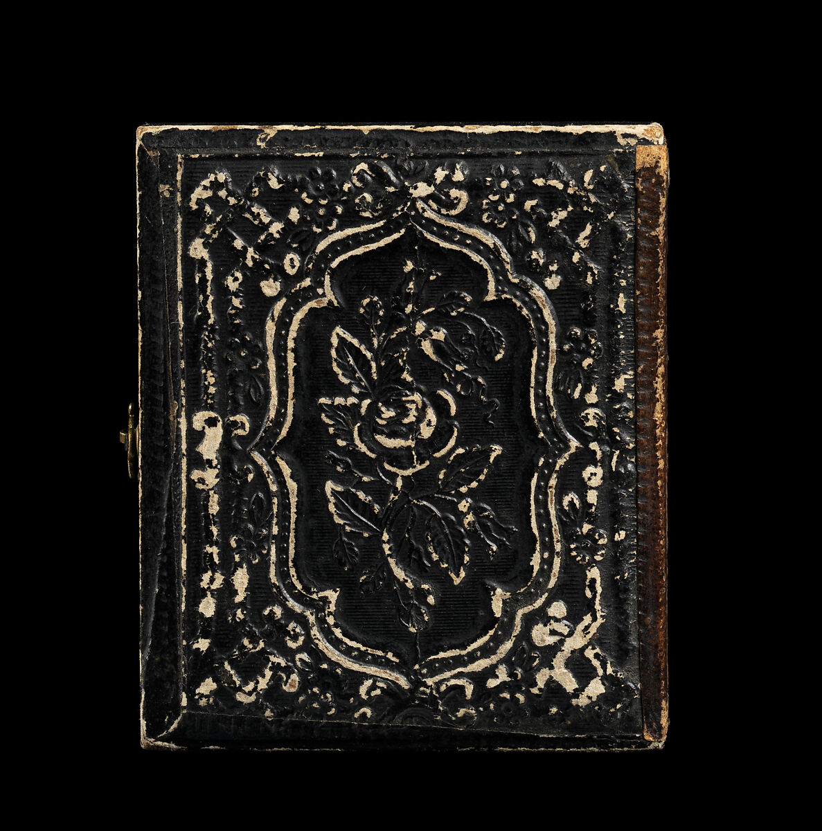 [Man Demonstrating Patent Model for Sash Window], Unknown (American), Tintype with applied color