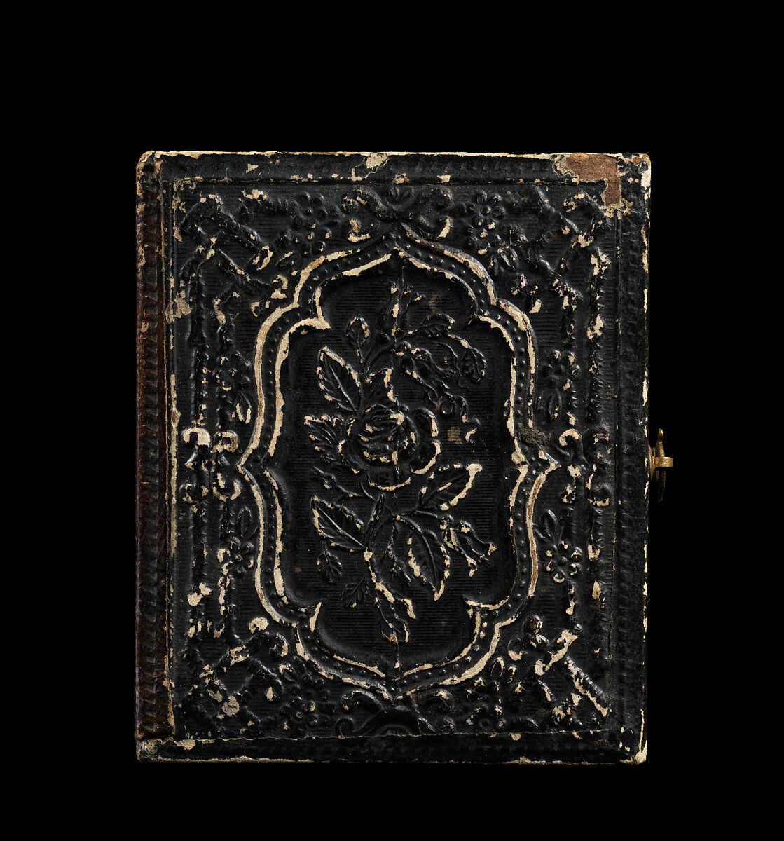 [Man Demonstrating Patent Model for Sash Window], Unknown (American), Tintype with applied color