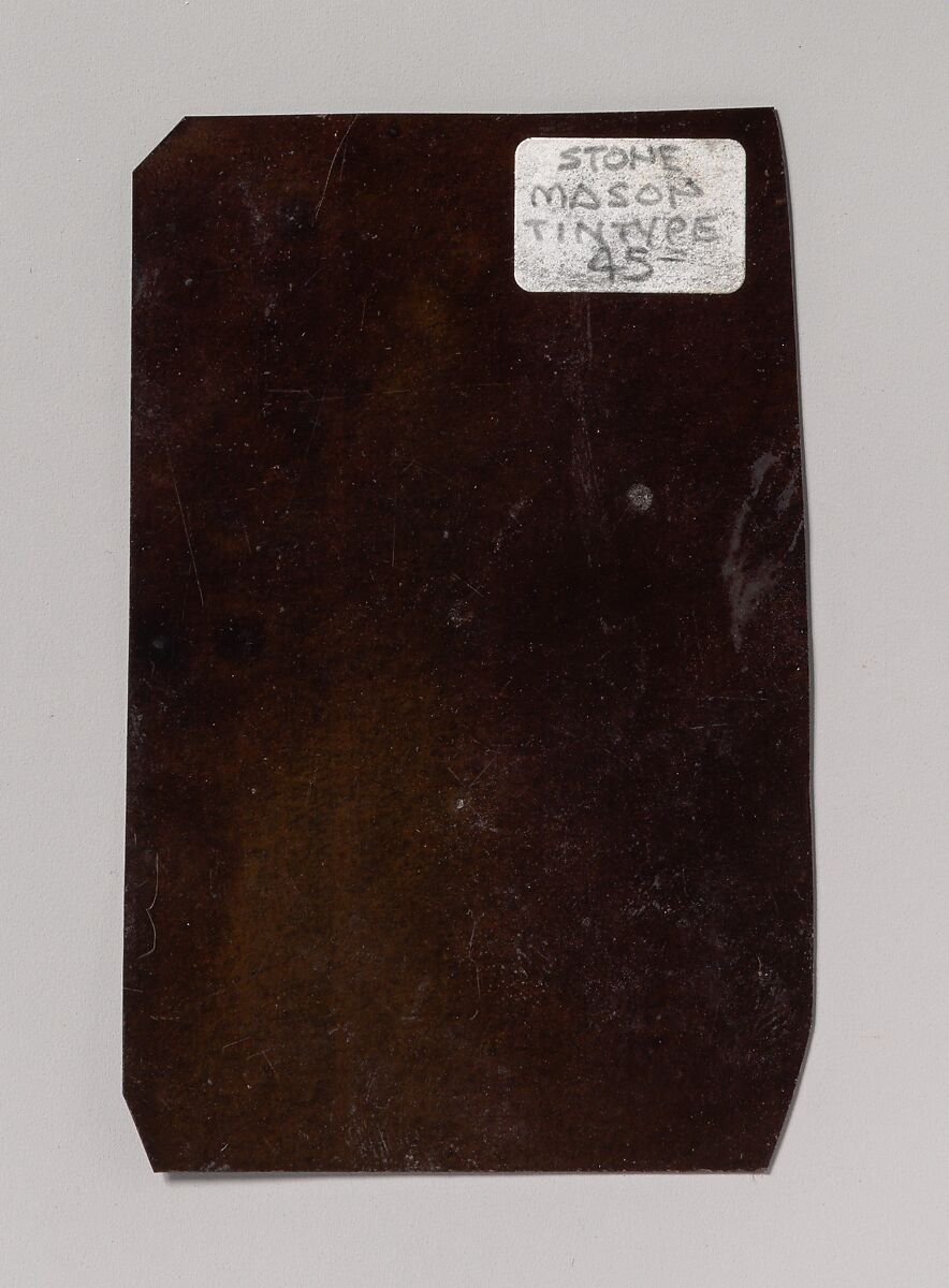 [Mason (?) Holding a Trowel and Sledgehammer], Unknown (American), Tintype