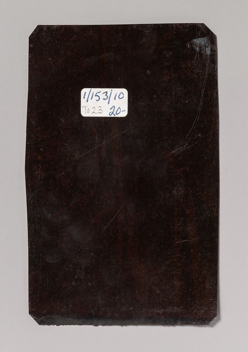 [Painter in Paint-spattered Overalls with Brushes and Paint Can], Unknown (American), Tintype