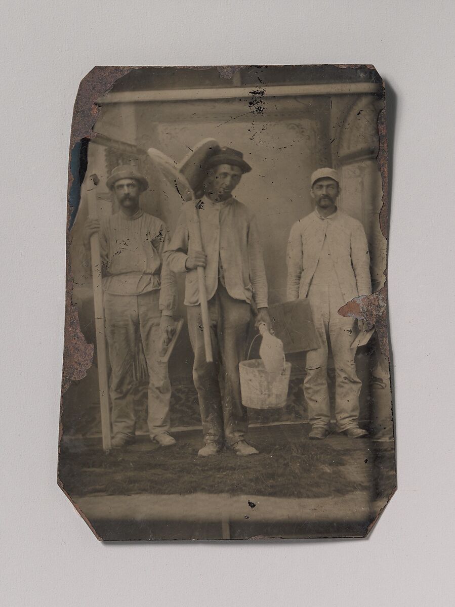 [Three Plasterers], Unknown (American), Tintype 