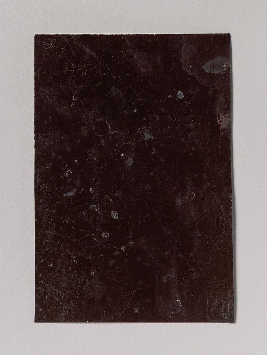 [Painter Holding Palette and Brushes], Unknown (American), Tintype with applied color