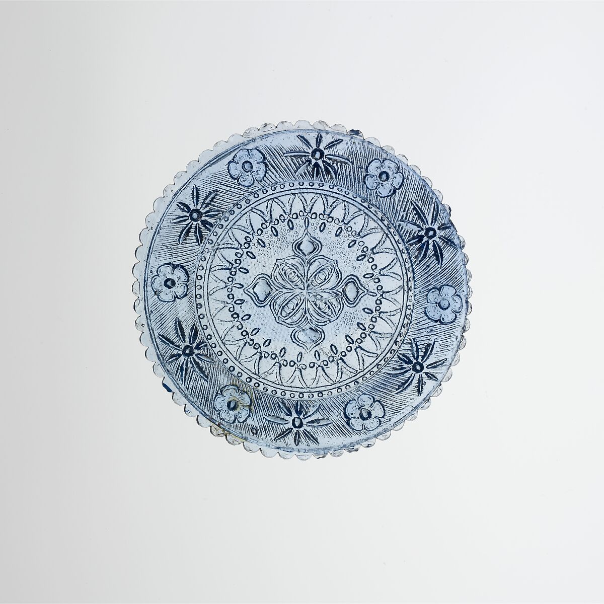 Cup Plate, Lacy pressed glass 