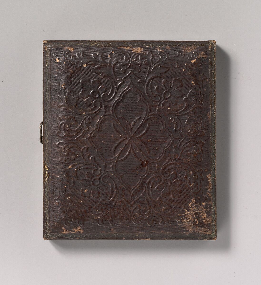 [Man Riving Wood with Froe and Club], Unknown (American), Ambrotype with applied color