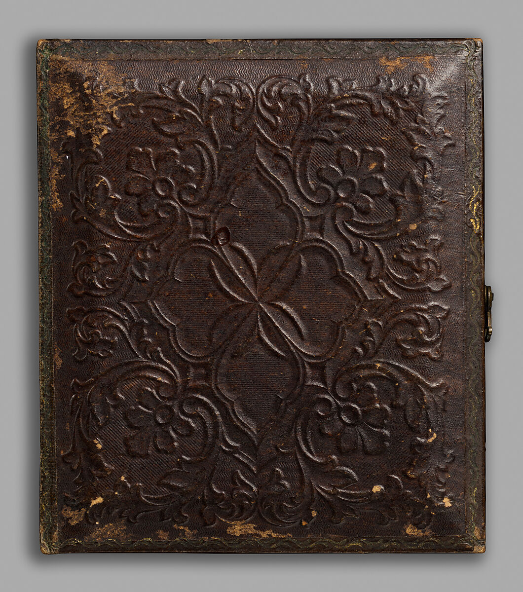 [Man Riving Wood with Froe and Club], Unknown (American), Ambrotype with applied color